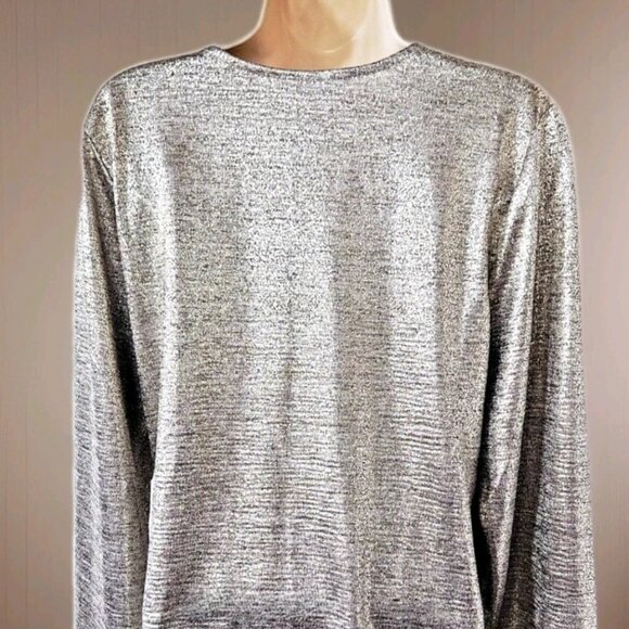 Soft Surroundings Stella Silver Metallic Wrap Top Women's Size XL NEW NWOT - Picture 9 of 10